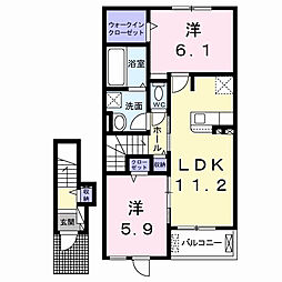 悠　II 2階2LDKの間取り