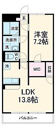 JR総武本線 四街道駅 徒歩27分の賃貸アパート 2階1LDKの間取り