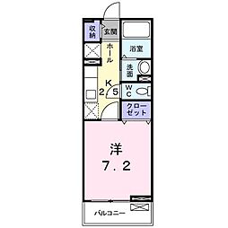 クラールシーズン2 1Kの間取図画像