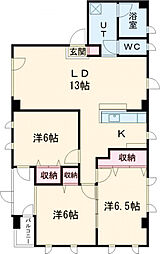 ハイムカズ 3階3LDKの間取り