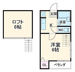 名古屋市営名港線 日比野駅 徒歩6分の賃貸アパート 1階1Kの間取り