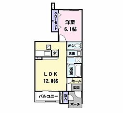 ファンタジア 1LDKの間取図画像