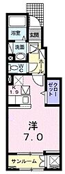 セレッソ花畑8 1Kの間取図画像