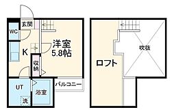 Ｃｒｅｏ吹上 1階1Kの間取り