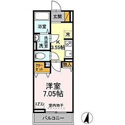 Ｋｌｅｉｎ　Ｋｉｒｓｃｈｅ 3階1Kの間取り