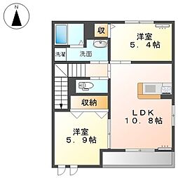 エスコート・けやき 2LDKの間取図画像