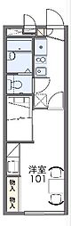 レオパレスキャロット 1階1Kの間取り