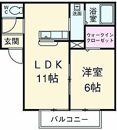 グランコート2 1LDKの間取図画像
