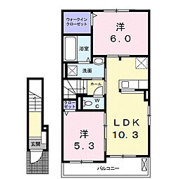 ポスタルソーレ 2LDKの間取図画像