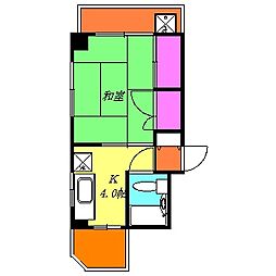 めぞんエル 3階1DKの間取り
