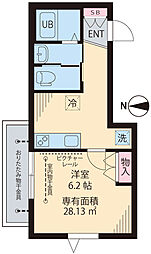 artV 1Kの間取図画像