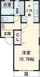 小田急小田原線 玉川学園前駅 徒歩19分の賃貸アパート 1階1Kの間取り