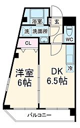 JR総武線 船橋駅 徒歩15分の賃貸マンション 1階1DKの間取り