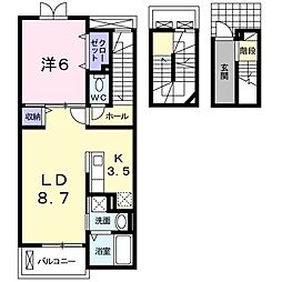 サチレジデンス 1LDKの間取図画像