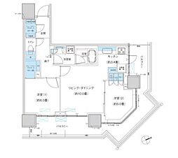 パークシティ柏の葉キャンパスザ・ゲートタワーイースト 2LDKの間取図画像