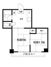 坂本ビル 2Kの間取図画像