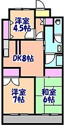 東武野田線 馬込沢駅 徒歩9分の賃貸マンション 3階3DKの間取り