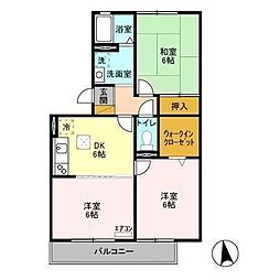 ジュネススズキ 1階3DKの間取り