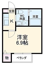 JR外房線 蘇我駅 徒歩14分の賃貸アパート 3階1Kの間取り