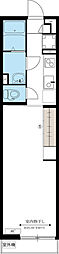 リブリ・Ｈａｓｕｄａ 3階1Kの間取り