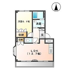 テラメゾン 1LDKの間取図画像