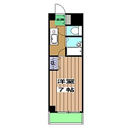 コモド清水 1Kの間取図画像