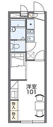 レオパレスソレイユ 2階1Kの間取り
