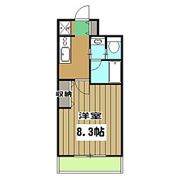 メルヴェイユ四条 1階1Kの間取り