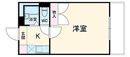 レオパレスブリストル北安東 1Kの間取図画像