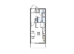 レオパレスストラーダ 1Kの間取図画像