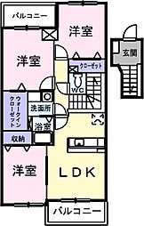 レガリア東名 4階3LDKの間取り