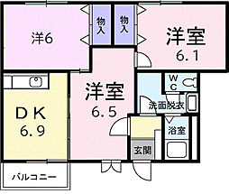 東武小泉線 竜舞駅 徒歩3分の賃貸アパート 1階3DKの間取り