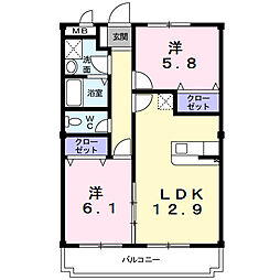 アーバン・レジデンス 2LDKの間取図画像