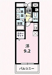 グロウステイト　Ｅ 3階ワンルームの間取り