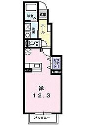 ノースフライス ワンルームの間取図画像