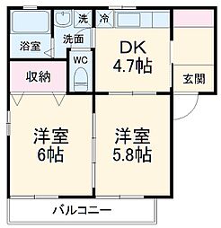 間取図画像 2DK