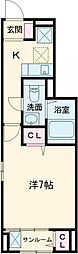 エンジョイ 1階1Kの間取り