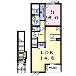 マードレ六番館 1LDKの間取図画像