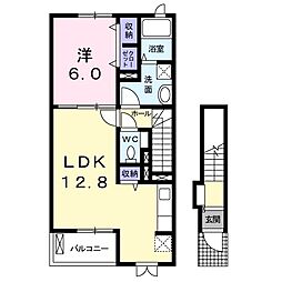アンディーK.K 1LDKの間取図画像