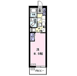 櫓 1Kの間取図画像