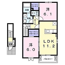 グランツA 2LDKの間取図画像