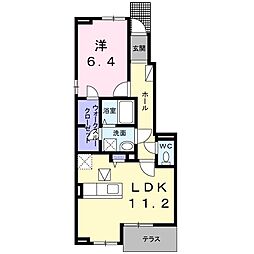 メゾン　ルミエール　II 1階1LDKの間取り
