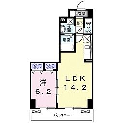 シティコア高崎 7階1LDKの間取り