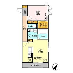 アユメノ 3階1LDKの間取り