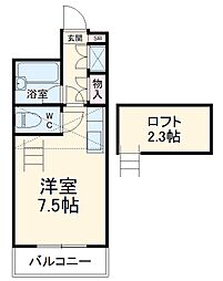 スクエアＫ 3階ワンルームの間取り