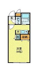 ＭＯＤＵＬＯＲ武蔵野中町 1階ワンルームの間取り