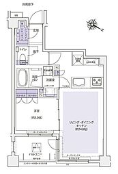 ＫＤＸレジデンス横濱紅葉坂 1階1LDKの間取り