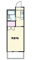 ニューシャープＰＡＲＴ1 3階1Kの間取り