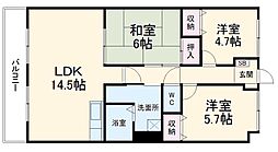 ハイツ・シャルマン2 3LDKの間取図画像