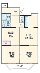 間取図画像 3LDK